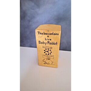 Original Vintage 1939 Adams Co Jokes Gags Live Baby Rabbit In Box Asbury Park NJ